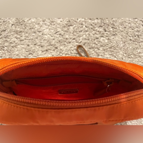 PRADA Re-Nylon Necessaire 1NE021 Papaya+Caramel Toiletry Bag NEW w/ Tags 2020 - Picture 4 of 11